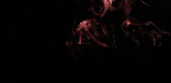 Red smoke on black background. fire design