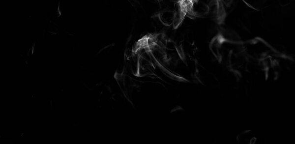 White smoke on black background. fire design