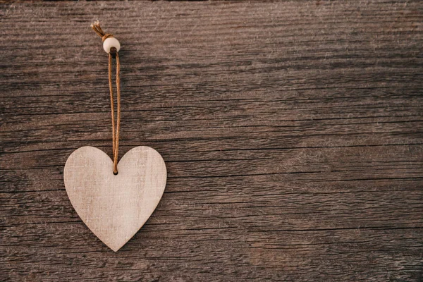 Valentijnsdag Achtergrond Bruine Natuurlijke Planken Grunge Stijl Met Een Houten — Stockfoto