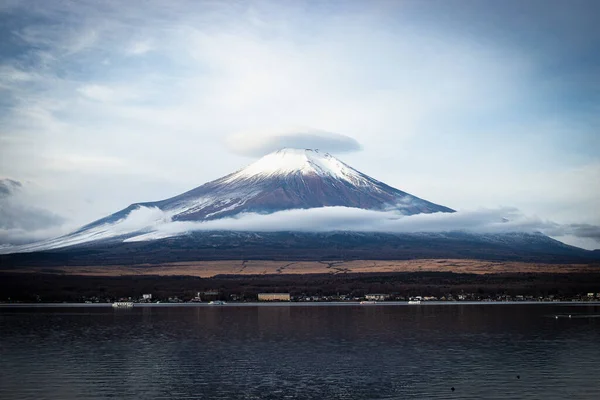 Fujisan Fuji Βουνό Και Σύννεφο Στην Κορυφή Που Μοιάζουν Φορώντας — Φωτογραφία Αρχείου