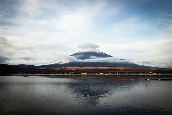 Fujisan Montagne Fuji Nuage Sommet Qui Ressemblent Porter Chapeau — Photo