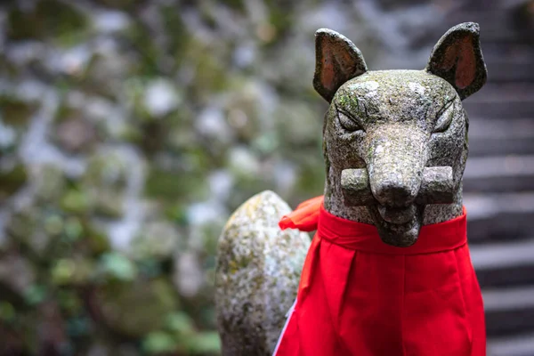 Kyoto Japan Grudzień 2018 Pomnik Lisa Świątyni Fushimi Inari Kioto — Zdjęcie stockowe