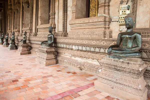 Alte Buddha-Bronze- und Jadestatue, vientiane, laos — Stockfoto