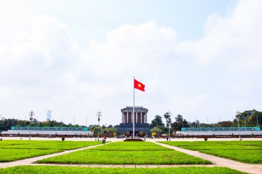 Hanoi, Vietnam - Feb26, 2015: Turizm seyahat Ho Chi Minh Mausoleu