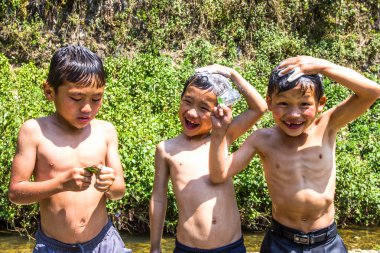 Kedi kedi Köyü, Sapa, Vietnam - Feb28, 2015: Tepe kabile çocuklar