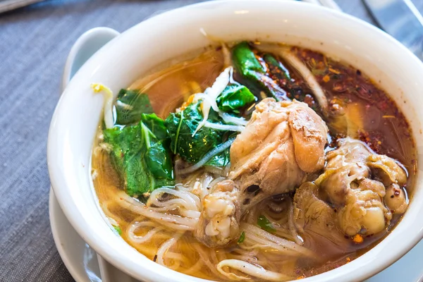 Chicken broth with noodles — Stock Photo, Image