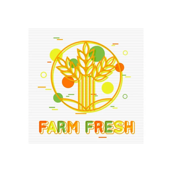 Farm Fresh concept. Boerderij verse achtergrond. Boerderij verse banner. Boerderij vers logo. Boerenmarkt. Verse producten. Vers voedsel. Platte stijl. Vector Illustrator. — Stockvector