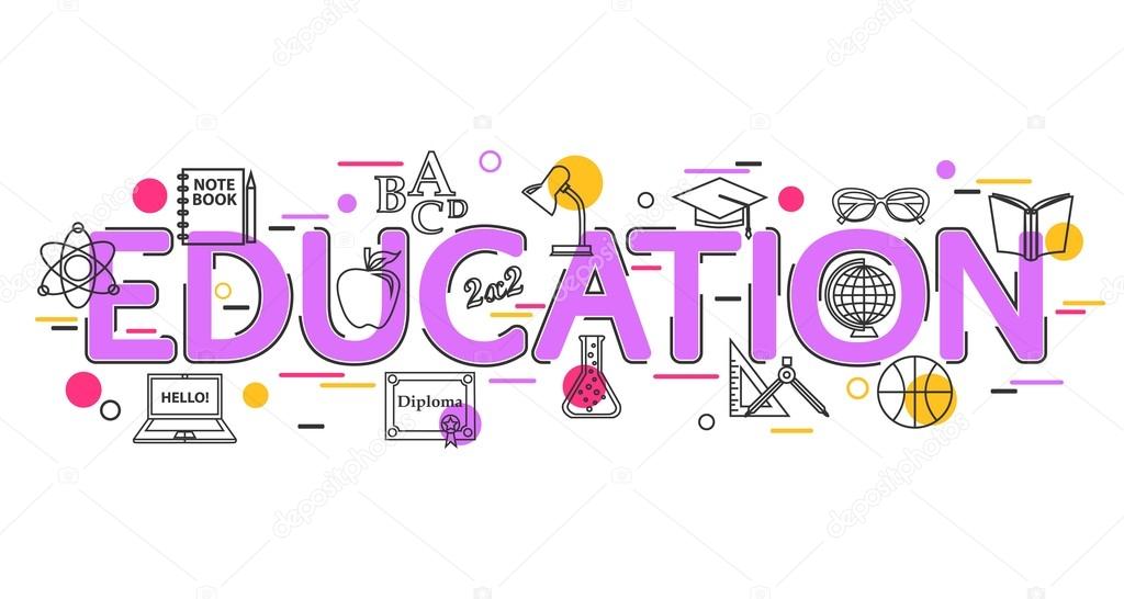 Education Concept with vector icons and elements. Education Banner for  website, header, advertising booklet and poster. Education Background.  School Background. Flat Style, Thin Line Art Design. Stock Vector Image by  ©VectorGift #102355504