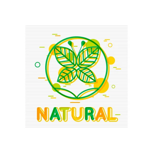 Concept naturel. Bannière naturelle. Conception de logo naturel. Modèle d'affiche naturelle. Des aliments naturels. Icône naturelle. Insigne naturel. Style plat. Illustrateur vectoriel . — Image vectorielle