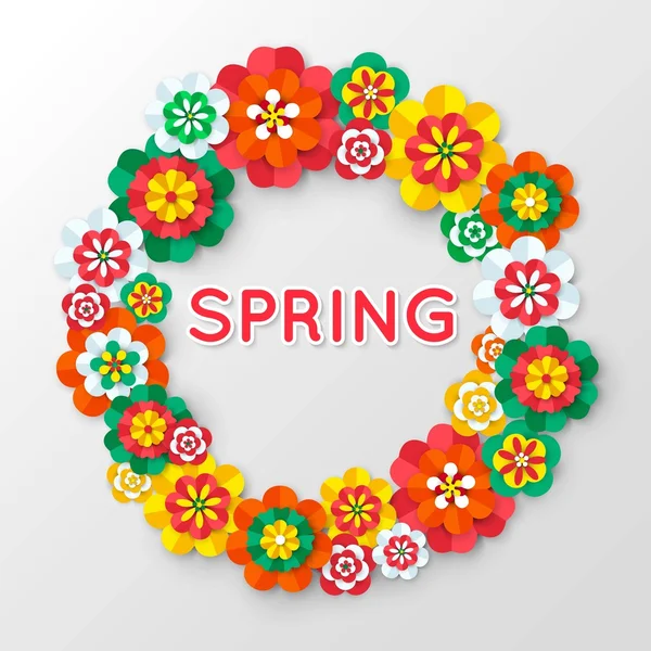 Spring Cutout Paper Flowers. Spring Banner Template. Flowers Frame Vector. Paper Flowers Border. Floral Border. Floral Frame. Vector illustration.