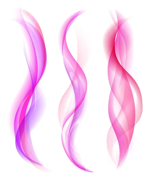 分離された滑らかなピンクの煙。ピンクの抽象的な波。背景の波。背景を色します。ピンクの背景のベクトル。背景を煙します。波のライン。波の背景。波のベクトルの背景。波のパターン. — ストックベクタ
