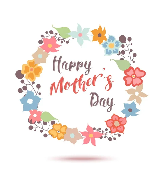 Feliz Día de las Madres flores tarjeta de felicitación. Vector ilustrador . — Vector de stock