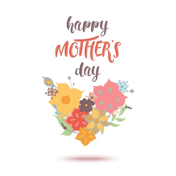 Happy Mothers Day fleurs carte de voeux. Illustrateur vectoriel . — Image vectorielle