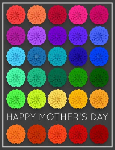 Muttertag Hintergrund mit Papierblumen. Muttertagsgrußkarte. Vektorillustrator. — Stockvektor