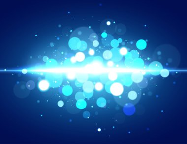 Mavi bokeh. Işık etkisi ile Magic bokeh arka plan. Vektör çizimi.