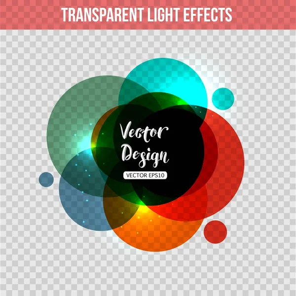 Abstract circle with  glowing effect over transparent background. Vector background with transparent circle. — Stock Vector