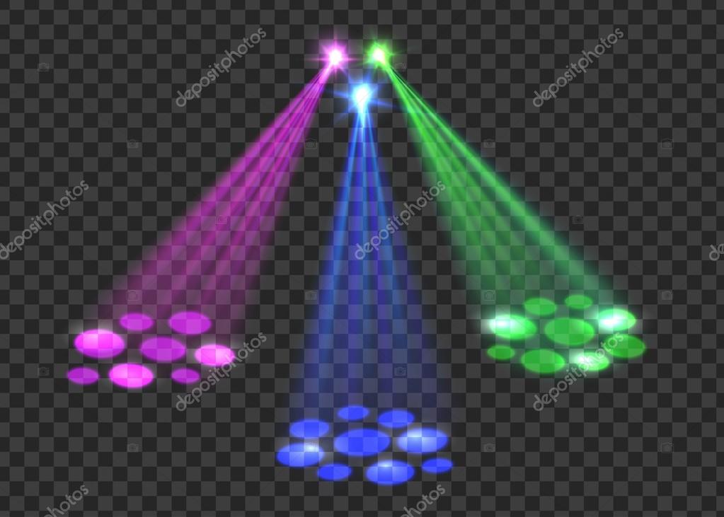 Concert light over transparent background. Abstract scene with red