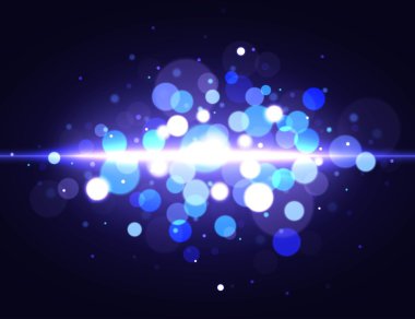 Mavi bokeh soyut arka plan. Vektör çizimi