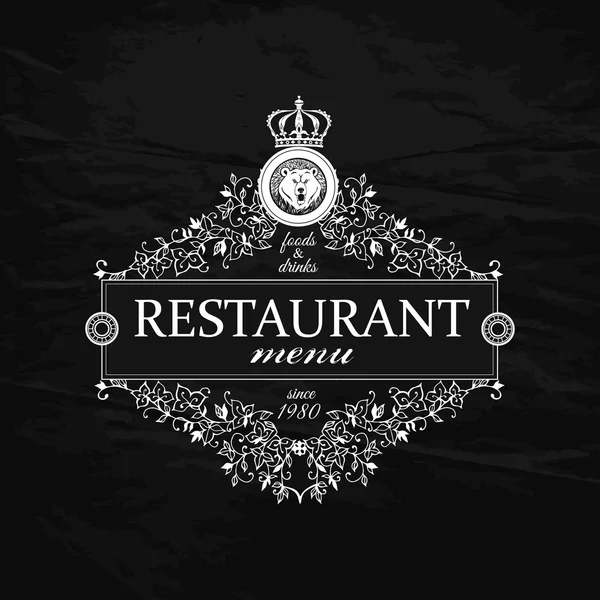 Restaurantmenügestaltung. Vintage-Logo-Vorlage für Restaurant, Bar, Café. Vektorillustration. — Stockvektor