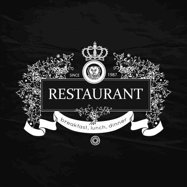 Menu restaurant design. Modèle de logo vintage pour restaurant, bar, café. Illustration vectorielle . — Image vectorielle