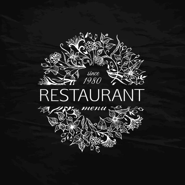 Menu restaurant design. Modèle de logo vintage pour restaurant, bar, café. Illustration vectorielle . — Image vectorielle