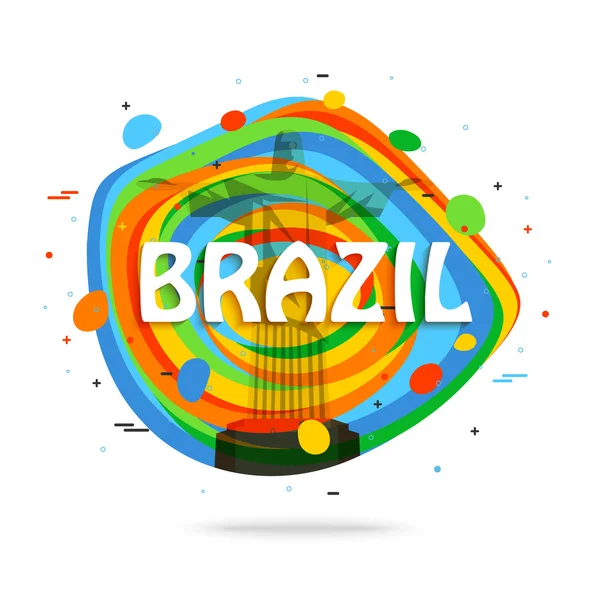 Brazília utazás háttér turisztikai banner, plakát, szórólap, prospektus. Vektoros EPS 10 formátum. — Stock Vector