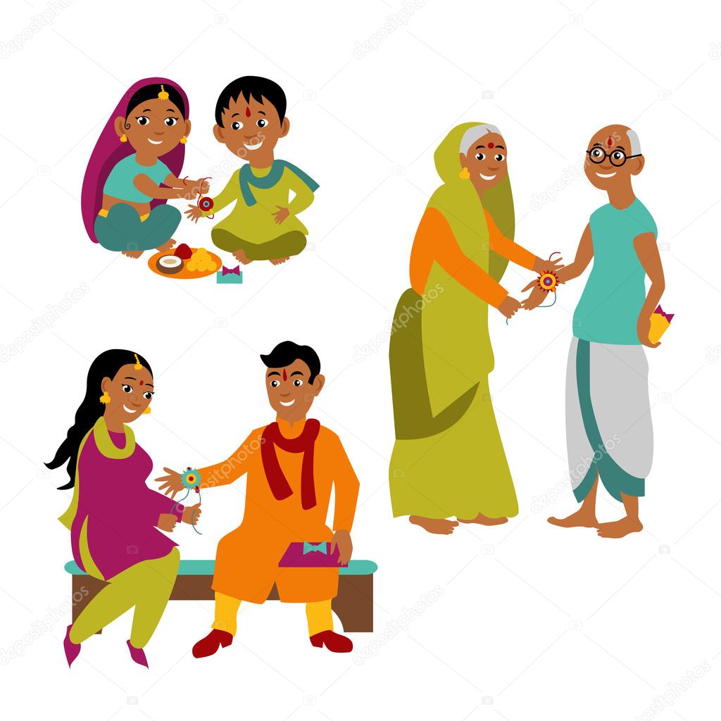 Brother and sister of all ages celebrate Raksha Bandhan tying Rakhi. Indian traditional holiday background. Vector eps 10 format. Stock Vector Image by ©VectorGift #116738644 Brother and sister of all ages celebrate Raksha Bandhan tying Rakhi. Indian traditional holiday background. Vector eps 10 format. Stock Vector Image by ©VectorGift #116738644