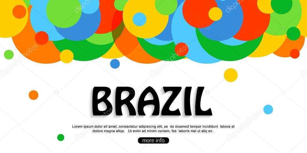 Brazil travel background for tourist banner, poster, flyer, brochure. Vector eps 10 format.