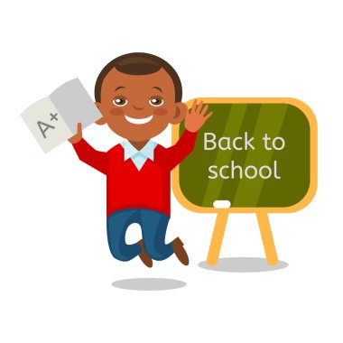 Neşeli Afrikalı Amerikalı öğrenci