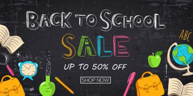 Okula dönüyorum. Satış afişi.