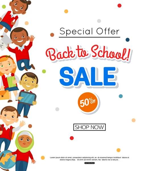 Back to school sale banner — Stock Vector