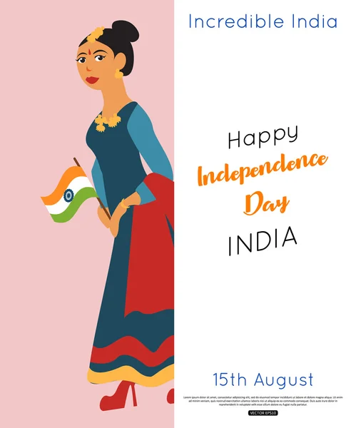 Плакат Дня независимости Индии — стоковый вектор