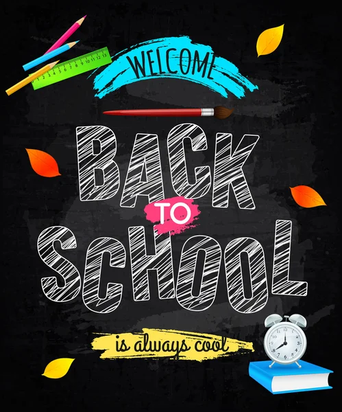 Affiche de retour à l'école — Image vectorielle