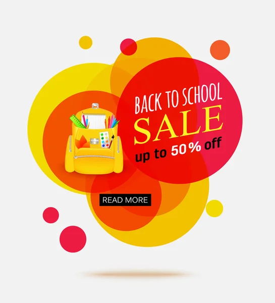 Back to school sale banner template — Stock Vector