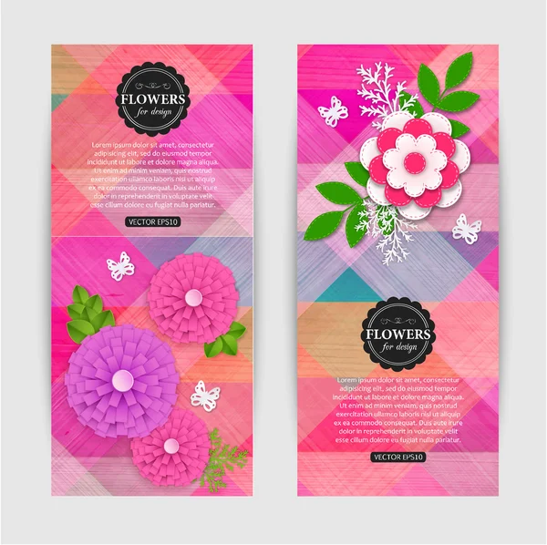 Banderas florales — Vector de stock