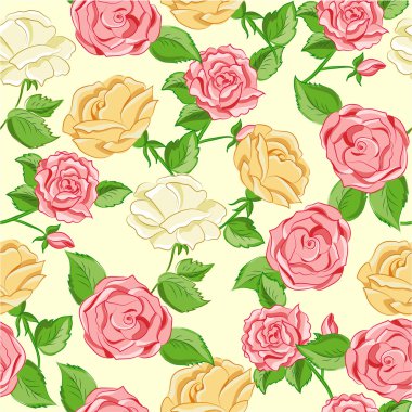 el çekilmiş renkli gül ile Seamless Modeli