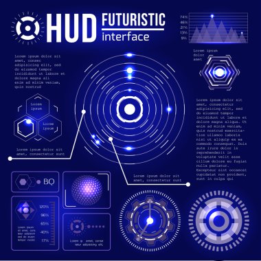 fütüristik hud arabirim öğeleri.