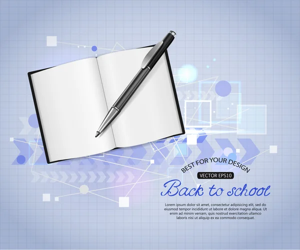 Back to school shining typographical background — Stock Vector