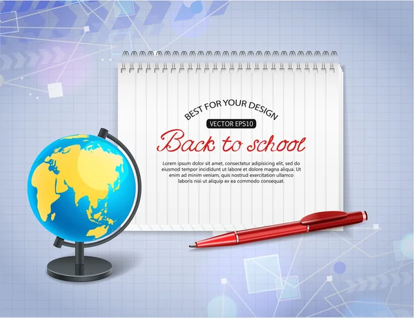 Back to school shining background — Stock Vector