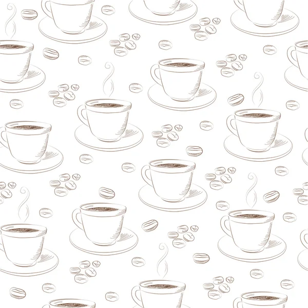 Бесшовный рисунок кофе — стоковый вектор