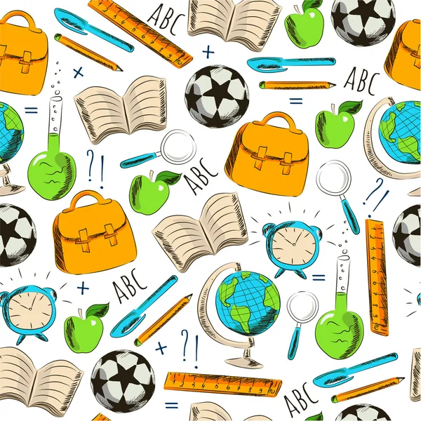 Back to school seamless pattern — Stock Vector