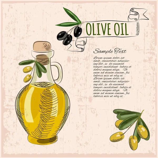 Fondo grunge aceite de oliva — Vector de stock