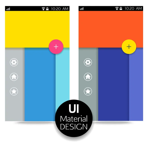 UI material design for mobile or web application — Stock Vector