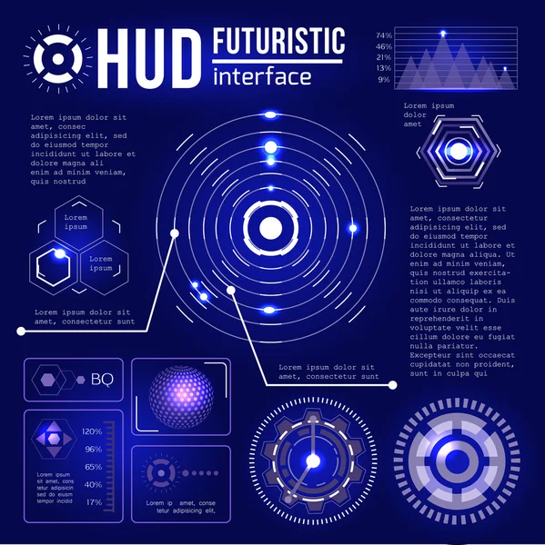 Futuristische Hud-Interface-Elemente. — Stockvektor