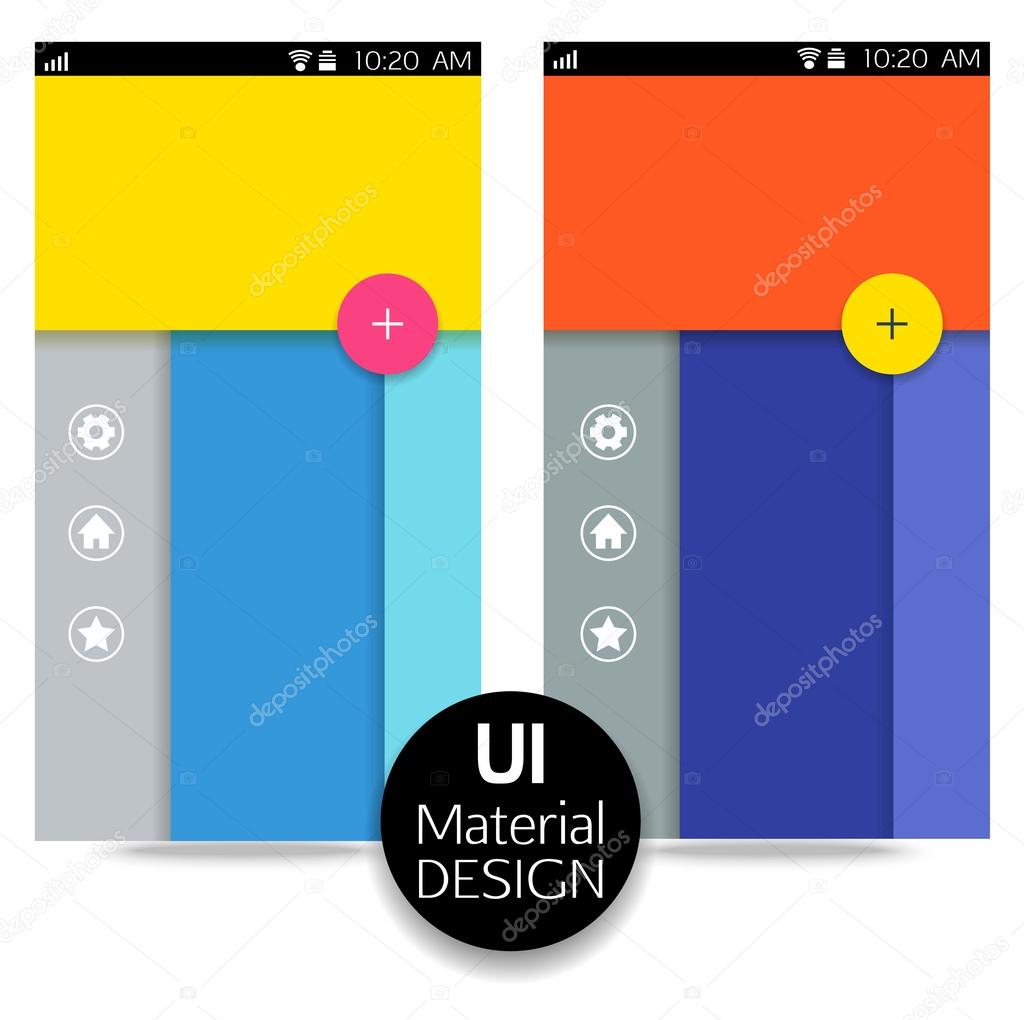 UI material design for mobile or web application