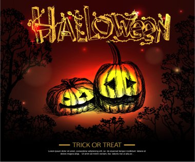 Parlayan Cadılar Bayramı tipografik arka plan