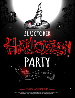 Parlayan Cadılar Bayramı tipografik arka plan