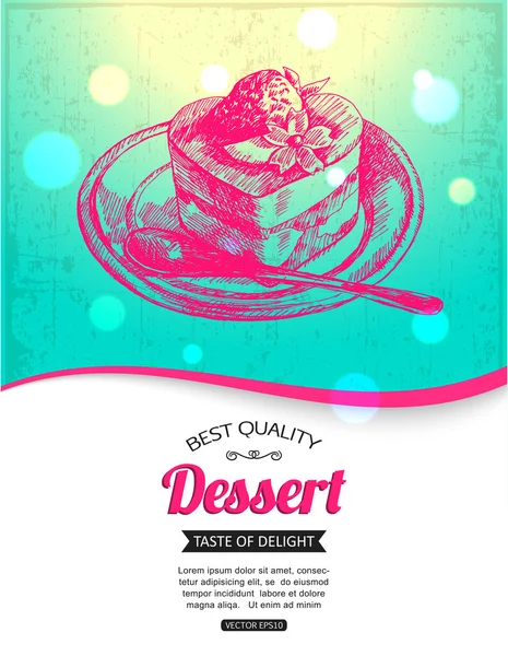 手工绘制的甜点排印背景 — 图库矢量图片