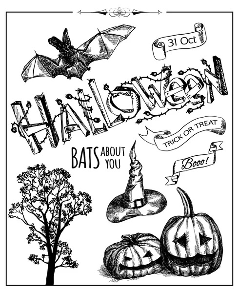 Splendente sfondo tipografico di Halloween — Vettoriale Stock