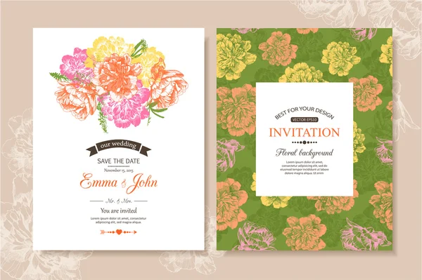 Colección de plantillas de invitación de boda — Vector de stock